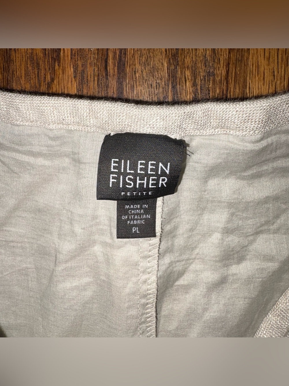 Eileen Fisher 100% linen beige midi skirt raw hem Lagenlook size PL petite large - Picture 3 of 6